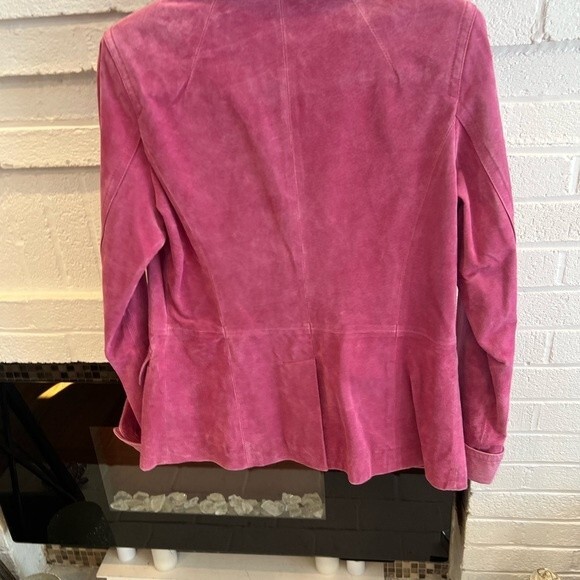Terry Lewis Classic Luxuries SZ S Vintage Suede Jacket Coat Barbiecore Pink - Picture 10 of 12